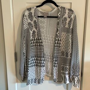 Chico's Black and White Patterned Shrug